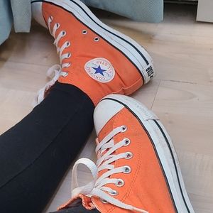 Vintage Orange Converse High Tops | W8 M6
